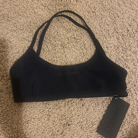 Alphalete Aura 3 strap black bra XS NWT - Picture 4 of 5
